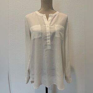 Old Navy Cream Button-Down Blouse